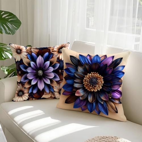 Housse coussin 65x65cm en velours de prestige double face violet