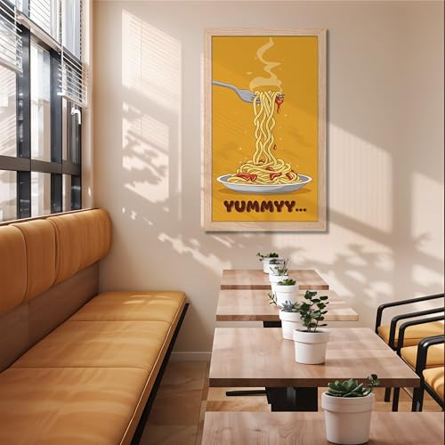 Image of NoWorries Wall art framed painting food posters for cafe decor (Synthetic wood frame) inch300 GSM premium art HD prints inch Wall painting for Home & Kitchen Decor (Pattern illustration)( Set of 1, Framed Painting) (NATURAL, ART-1, 10X19INCHES)
