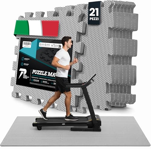 Tappeto Da Fitness A Puzzle【Set Da 21 Tappetini】Materassino Antiscivolo Da Palestra Componibile Con Protezione Antiurto Per Pavimenti, Tappetino Palestra, Pesi Workout Ginnastica Sport Piscina Garage