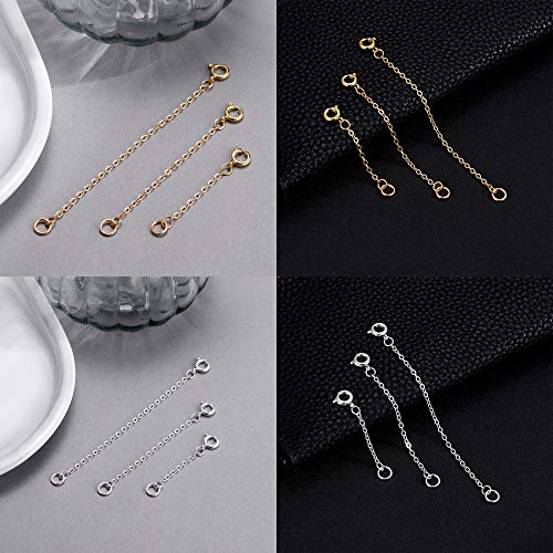 Image of Softones 12-18Pcs Ankle Bracelets Extenders-Extension for Womens Jewelry(1 2 3 Inch),with Lobster Clasp and O-Clasp from Gold Silver Rose Gold