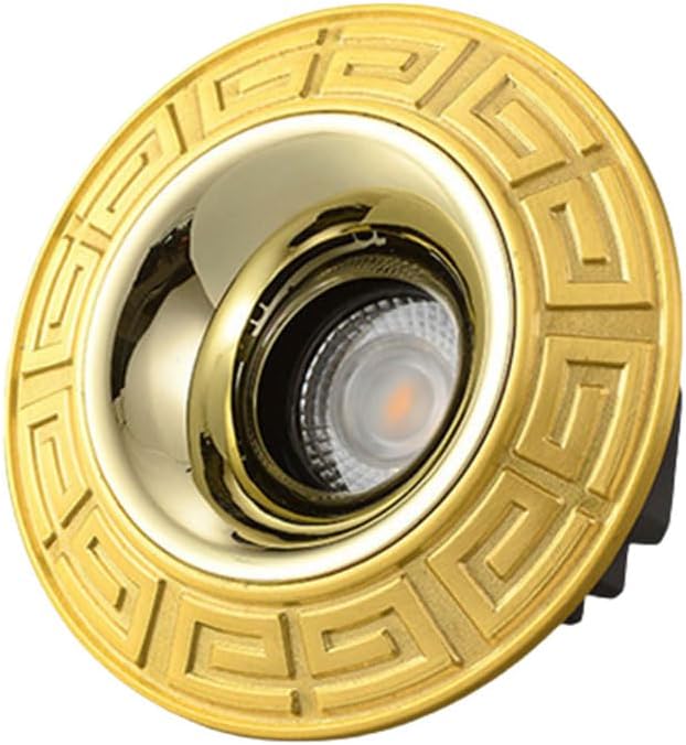 4.3inch Brass LED Downlight, 6W, 8W, 10W, 12W, 14W COB Recessed Ceiling Light, 3-CCT 3000K-6000K, CRI>90, Adjustable Angle，(1 Pack)