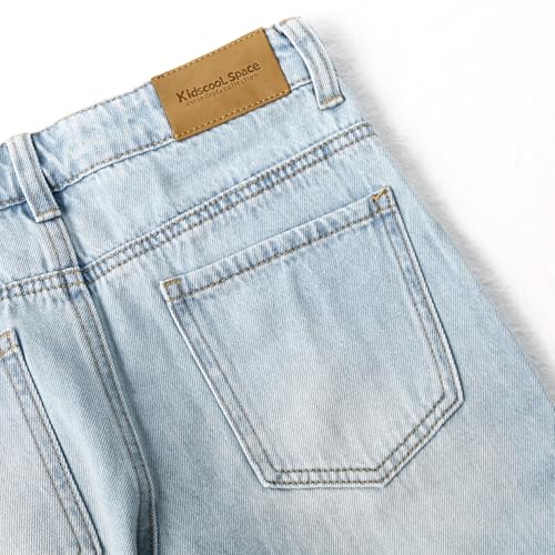 KIDSCOOL SPACE Girls Wide-Leg Jeans,Little Big Girl Baggy Denim Pants3