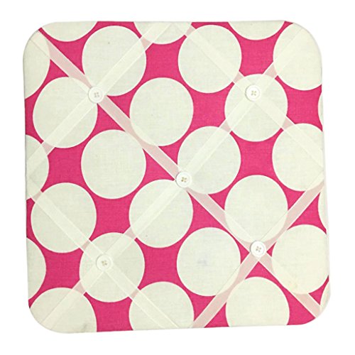 Bacati Large Dots Fabric Memo Photo Bulletin Board, Fuchsia