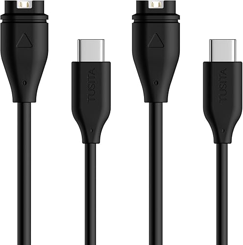 TUSITA Cable de cargadatos de enchufe USB-C compatible con Garmin Watch, 1M, paquete de 2