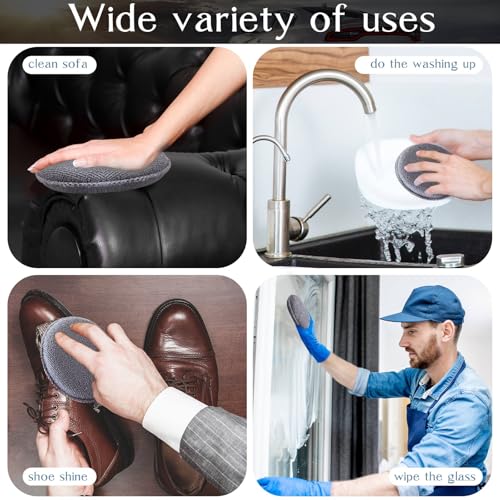 Image of Tanlade 100 Pcs Car Detailing Microfiber Applicator Pad Wax Applicator Wash Microfiber Pads, 5 Inch Diameter (Grey)