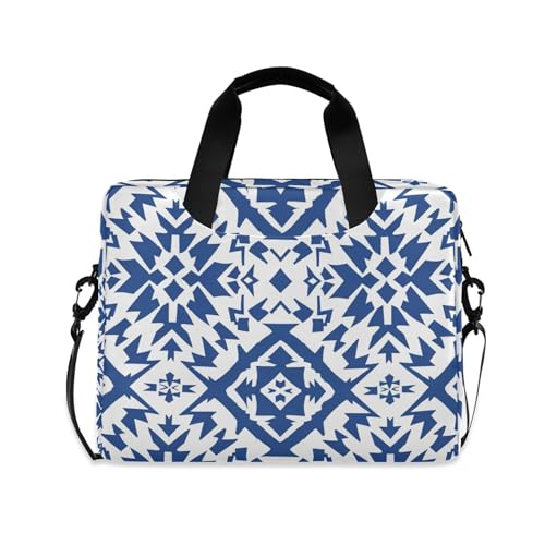 Funda para laptop portátil azul con diseño azteca 13-15.6 pulg miniatura 1
