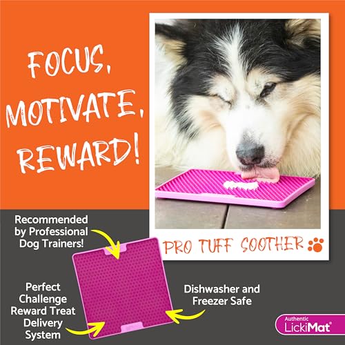 LickiMat PRO Tuff Schnuller für Hunde, robuste Leckmatte für Hunde, beruhigend, Alternative zu Puzzle-Spielzeug und Slow Feeder-Schüsseln, perfekt für Erdnussbutter, Joghurt, gesunde Leckereien und