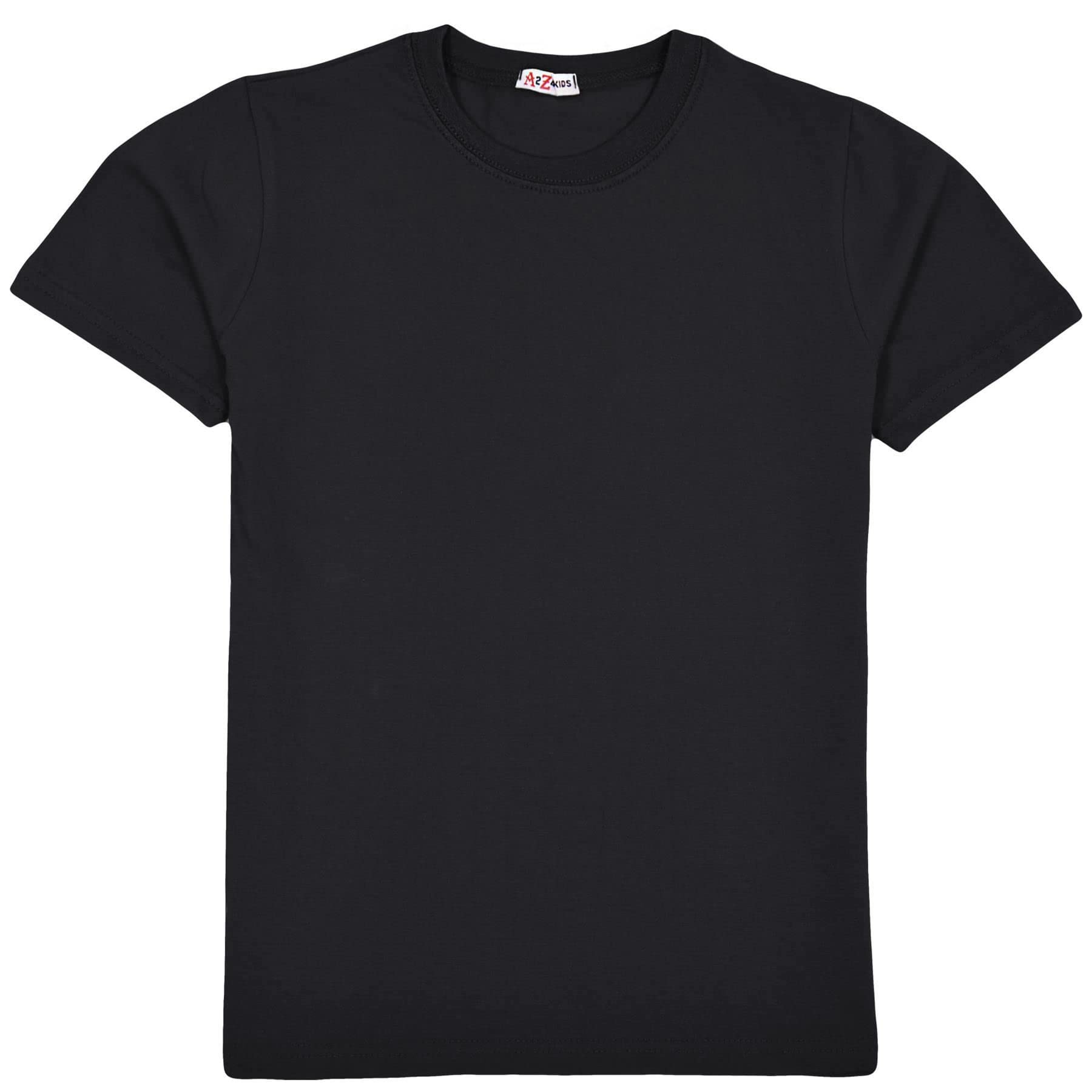 A2Z 4 Kids Boys Cotton T-Shirt Plain - Boys PL T Shirt Black 13