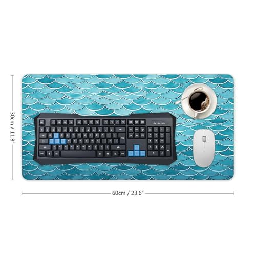 Blue Waves Squama Mermaid Scale Desk Pad de gran tamaño miniatura 2