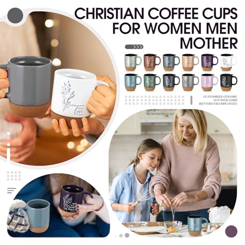 Set de 12 tazas cristianas con base de corcho 15 oz miniatura 5
