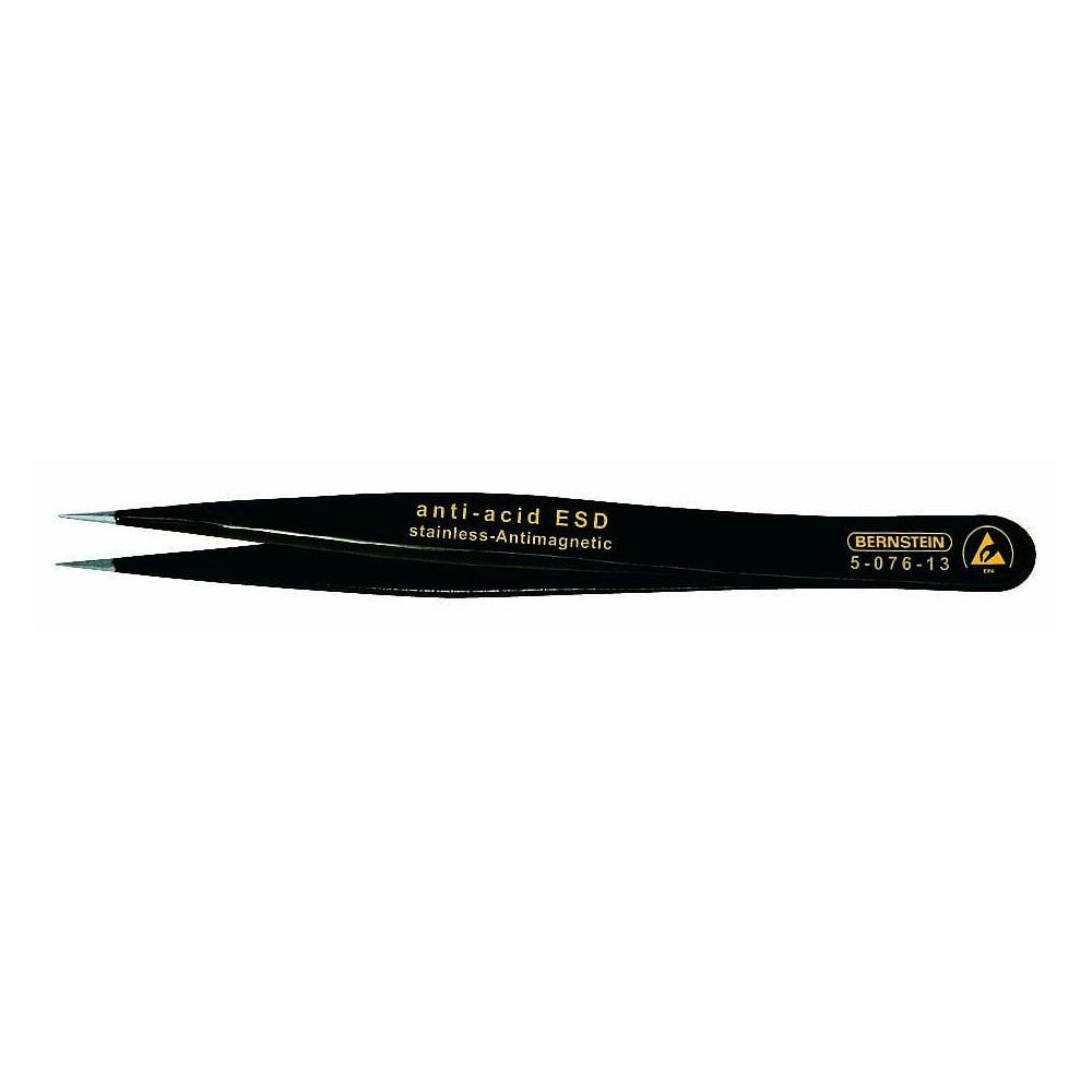 Bernstein 5-076-13 SMD Tweezers 120 mm Straight Point with ESD Coating, Multicolor