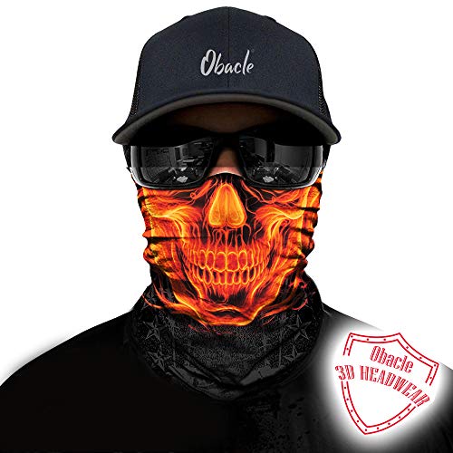 Image of Obacle Skull Face Mask Half for Dust Wind UV Sun Protection Seamless 3D Tube Mask Bandana for Men Women Durable Thin Breathable Skeleton Mask Motorcycle Riding Biker Fishing Cycling Sports Festival
