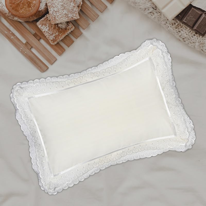 Seema Home Decor® Cotton Double Lace Embroidered Pillow Cover| 400 TC| 17x27 Inch Soft Pillow Covers for Bedroom,Living Room,Couch| Decorative Throw Pillow Cover Set| Pack of 2| Ivory Mist Off White-picture-24
