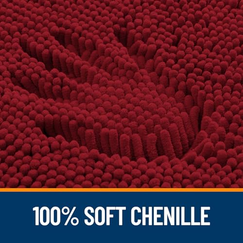 Image of OLANLY Bathroom Rugs 35x24, Extra Soft Absorbent Chenille Bath Rugs, Rubber Backing Quick Dry, Machine Washable Bath Mats for Bathroom Floor, Tub and Shower, Home Decor Accessories, Red