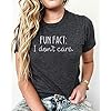 Fun-Fact-I-Dont-Care-Shirts-for-Women-Funny-Shirt-Tops-Summer-Casual-T-Shirt-Top-Tees Fun Fact I Don't Care Shirts for Women Funny Shirt Tops Summer Casual T-Shirt Top Tees (Dark Grey, Medium)