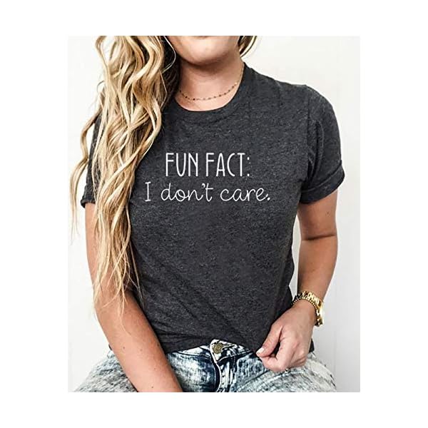 Fun-Fact-I-Dont-Care-Shirts-for-Women-Funny-Shirt-Tops-Summer-Casual-T-Shirt-Top-Tees Fun Fact I Don't Care Shirts for Women Funny Shirt Tops Summer Casual T-Shirt Top Tees (Dark Grey, Medium)