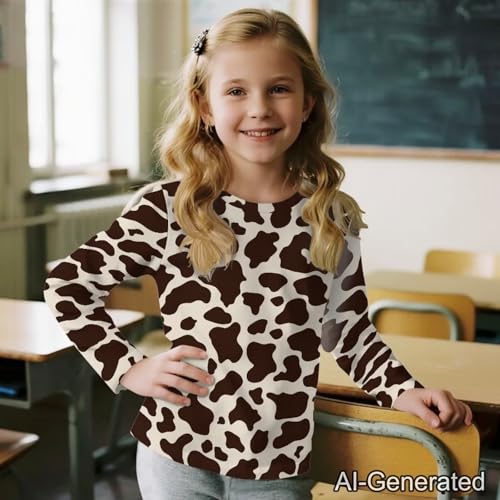 Image of Renewold Boys Girls Tees Kids T-Shirt Long Sleeve Crewneck T Shirts Casual Athletic Tops Clothing for Home School Travel