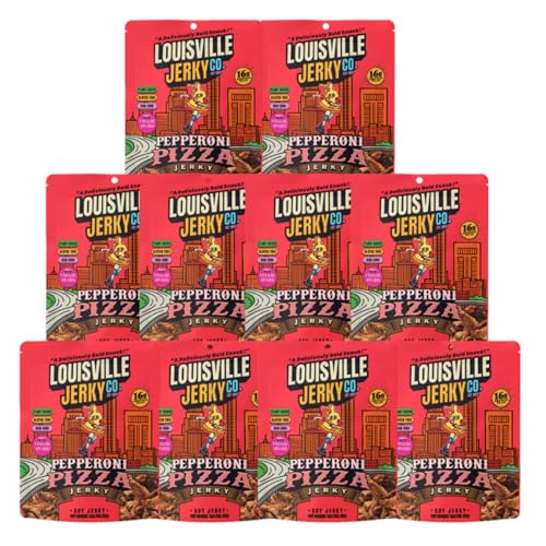 Image of Louisville Jerky Co. Pepperoni Pizza Vegan Jerky, 3 oz, 10-Pack