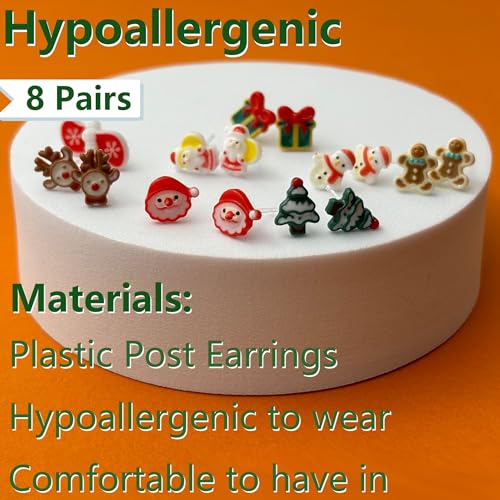 Plastic Earrings for Sensitive Ears Christmas Stud Earring for Women2