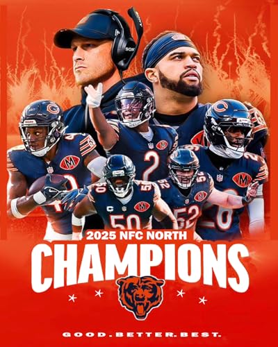 SPORTSPHOTOSUSA 2025 Chicago Bears NFC North Division Champions 8x10 Team Composite Photo #2