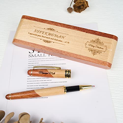 Engraved-Wood-Pen-Set-Executive-Pen-and-Box-With-Free-Personalization-Ballpoint-Pen-With-Case-For-Gift-B