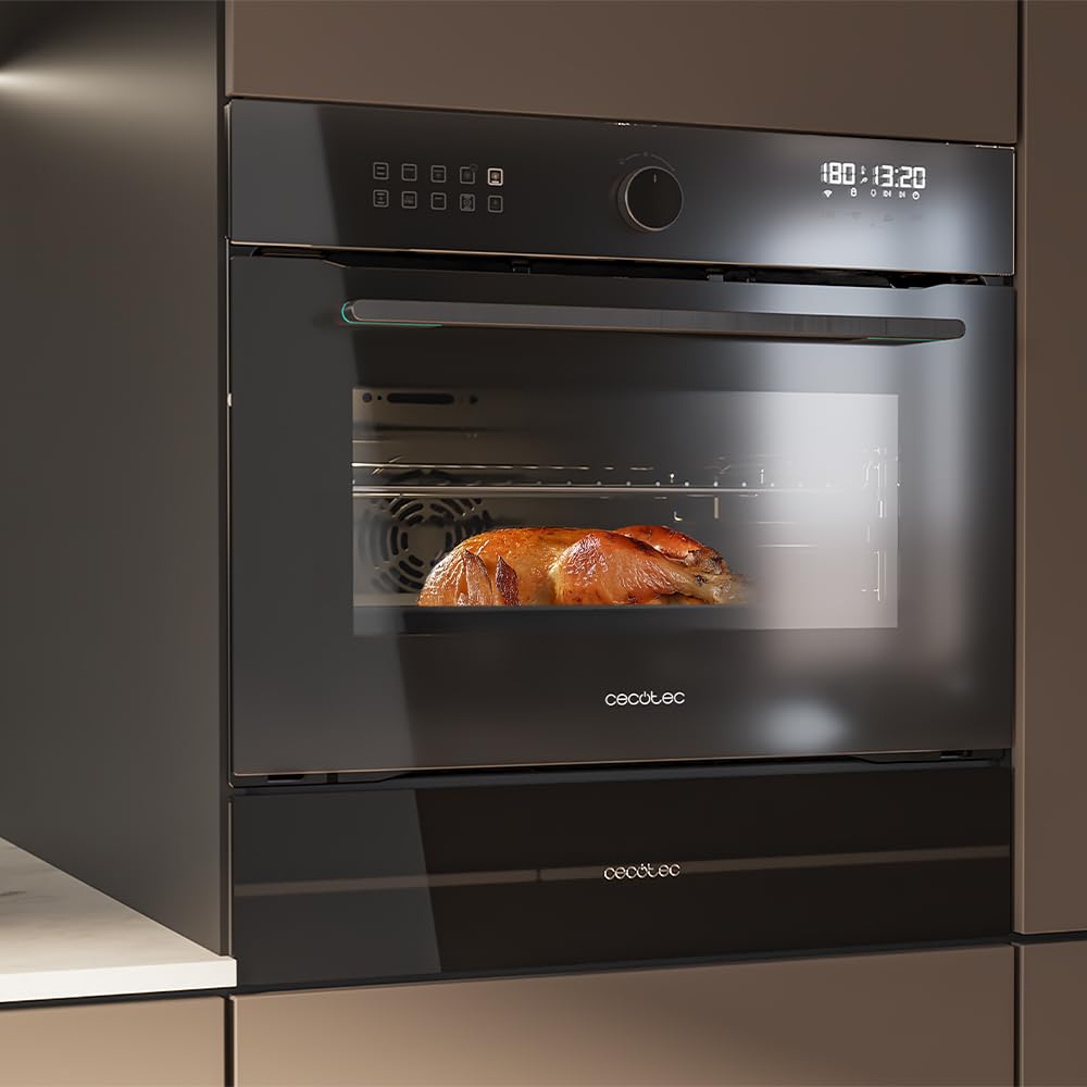 Cecotec Forno da ncasso Multifunzione 53L - Friggitrice ad Aria - Bolero Hexa AF314500 Glass Black A. 2900W, 11 Funzioni, Airfryer Master, Pizza Master, Basso Consumo, Facile Pulizia