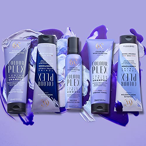 Charles Worthington ColourPlex Toning Violet Shampoo, Tone and Brighten, Purple Shampoo for Blonde Hair, Salon Toning Shampoo for Blondes, 250 ml - Image 6