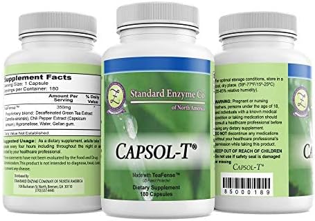 ® - Food Based Supplement - Made with Decaffeinated Green Tea and Red Chili Pepper Extracts (180 Capsules)