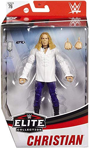 WWE Christian Elite Series #76 Deluxe Action Figure with Realistic Facial Detailing, Iconic Ring Gear & Accessories