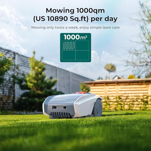 Robot cortacésped, cortacésped robótico para césped de 0.37 acres, 25% de pendiente, altura de corte de 1 a 2.7 pulgadas, control de aplicación, gestión multizona