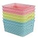 Eudokky Cestini In Plastica, Aspetto Vimini, Cesto Portaoggetti Colorato, Confezione Da 6