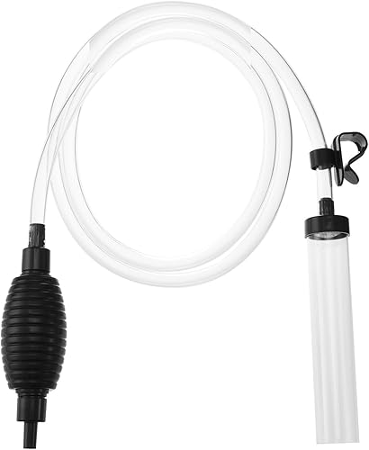 Aspirador de grava para acuario de 7 pies, bomba de mano, cambiador de agua de sifón para limpieza de peceras, grava y arena