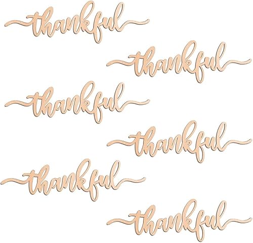 Miniatura 2 de Tarjetas de lugar de Acción de Gracias Blessed, Thankful, Grateful Letreros de madera para mesa de comedor de otoño, adorno de mesa de casa de