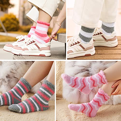 Image of Clothirily Fuzzy Socks for Women, Fluffy Socks Womens, Soft Cozy Slipper Sock for Women, Womens Winter Warm Sleeping Sock