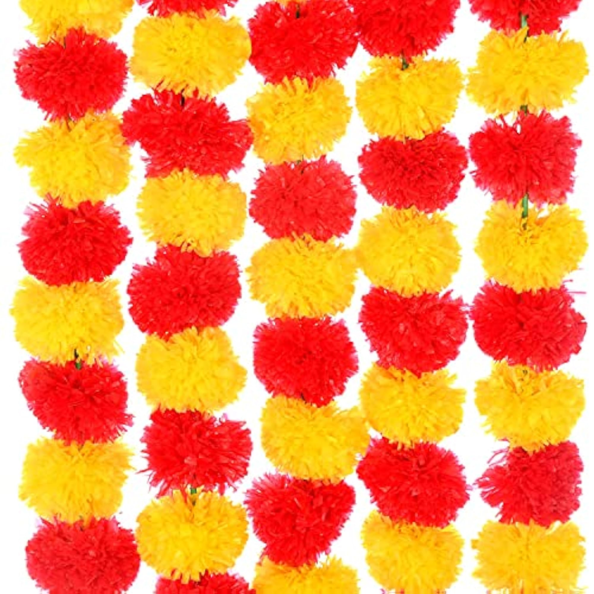 Artificial Fluffy Marigold Flower Garlands Line
