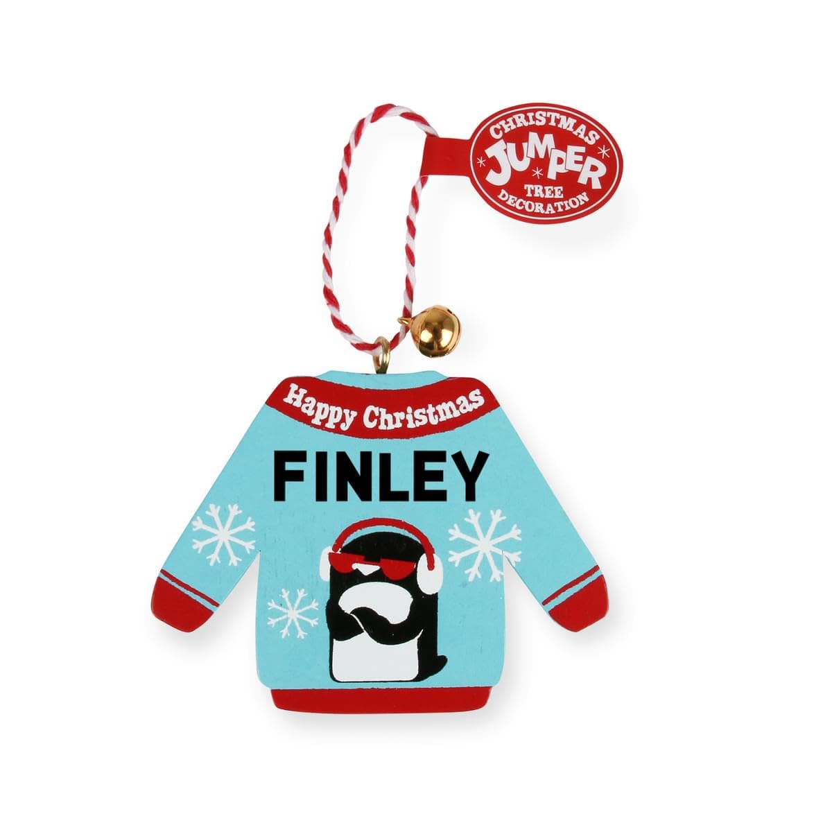 History & Heraldry Personalised Christmas Jumper Decorations (Finley)
