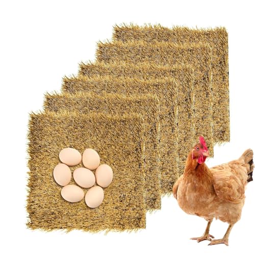 Almohadillas De Anidación Para Gallinero, Ropa De Cama De Pollo Lavable De 6 Piezas - Accesorios De Aves De Corral Artificiales Para Granja De Pasto De Jardín De Granja En El Exterior De Lagranja Pat
