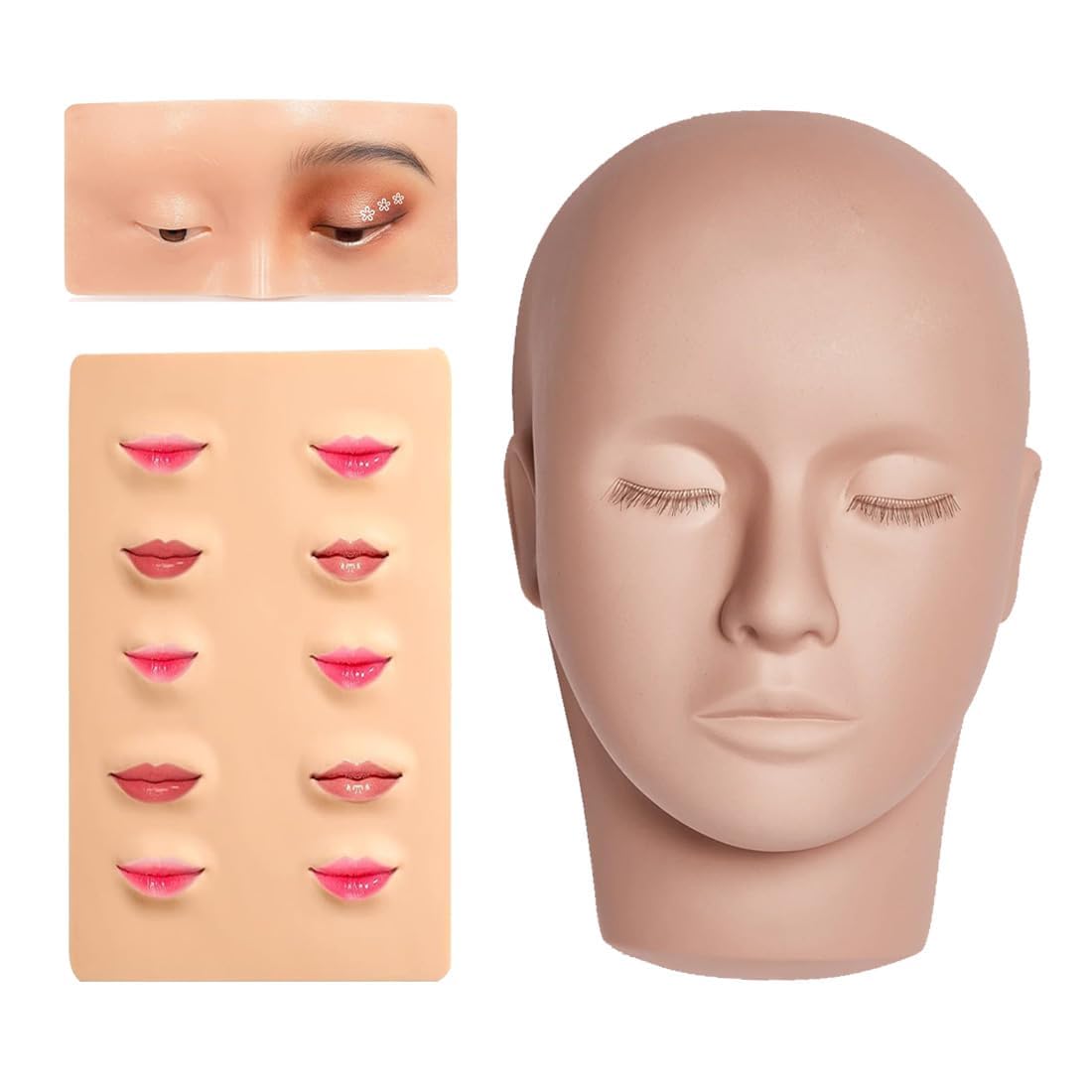 Guriya Makeup Learning Kit Head Dummy, Eye Dummy and Lip Dummy Makeup Practicing Board Microblading for Makeup Artists and Beginners Durable and Reusable Tattoo Kit Set-image-8