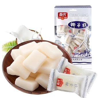 Sweet coconut cake, Coconut juice soft cake 200g/bag, Instant dessert, Delicious soft candy, Healthy fruit snacks, Chinese traditional cake, Dim sum, Sweet snack gift pack, Breakfast bread 1 bag