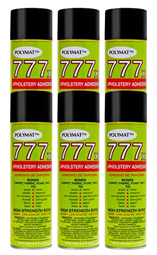 QTY6 777 Polymat Fast TACK Foam Fabric Box Carpet Upholstery Spray Glue Adhesive