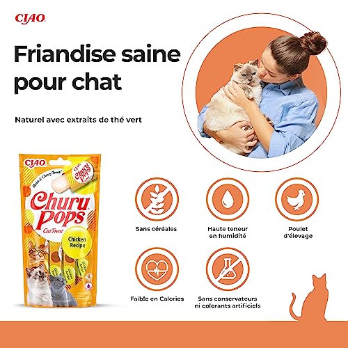 INABA Churu Pops - Friandises à Main pour Chats - Délicieux, Savoureux Snacks pour Chats - Poulet - Image 7