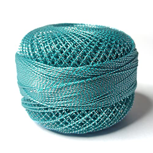 Image of Adikala Metallic Cotton Tatting Shuttle, Crochet Dori Balls for Knitting, Weaving, Embroidery and Craft Making (Set of 4)- 100GMS (Firozi)