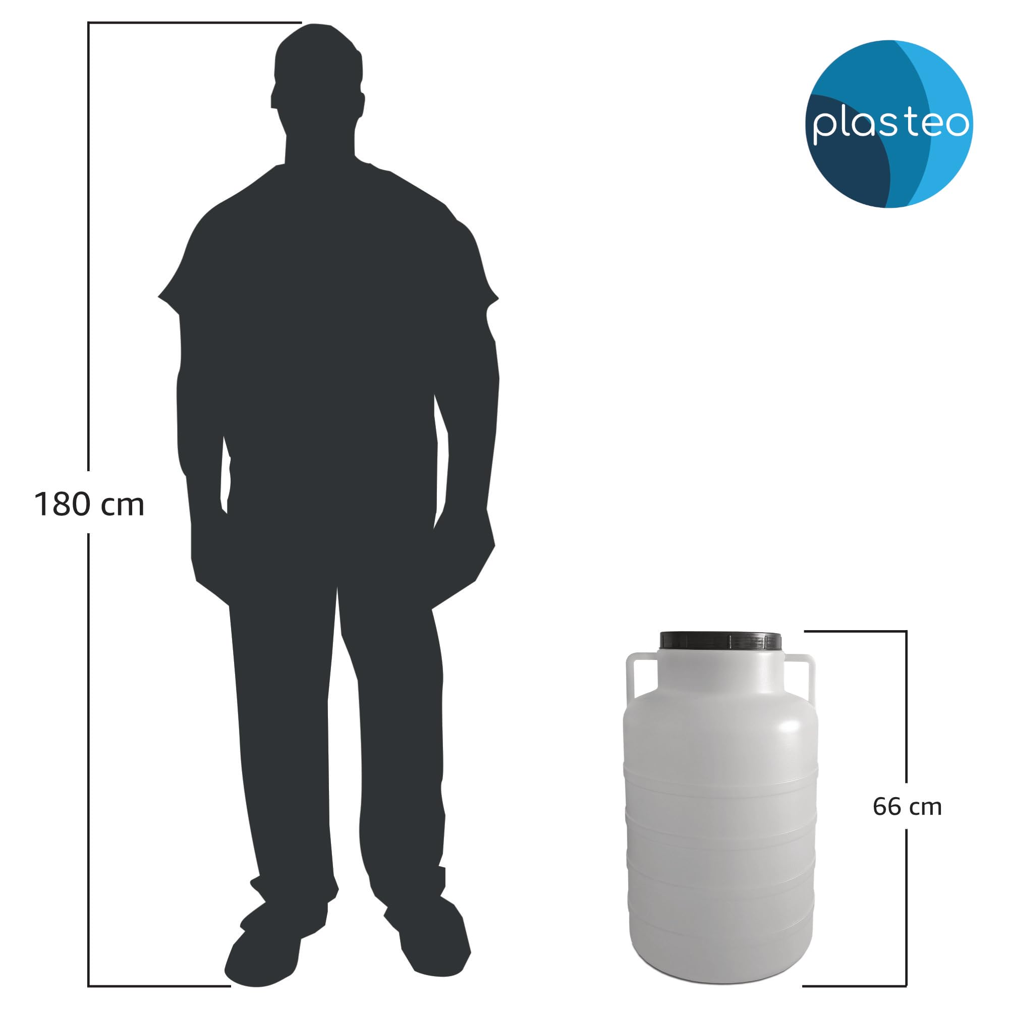 Plasteo® 60-Liter-Weithalsfass Blau – Lebensmittelecht, BPA-frei, Mit Deckel Und Henkeln