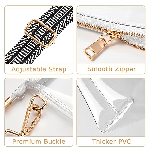 Image of Clear Purse for Women - Stadium Approved Crossbody Bag, Small Stadium Bag for Concerts & Sports Events