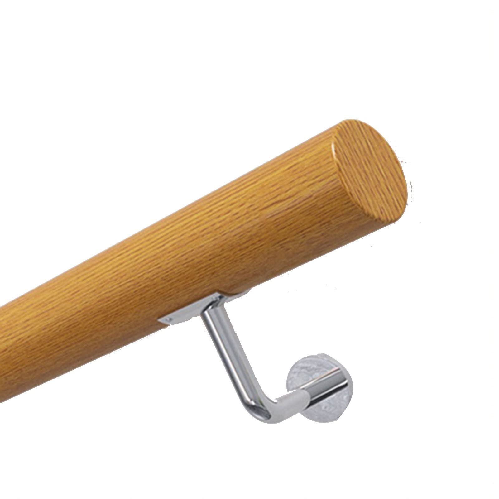 Gyeqxkt Brown Wooden Stair Handrail 1 20Ft Length Easy To Install Indoor Wall Handrail Natural Wood ( 6Ft/180Cm)