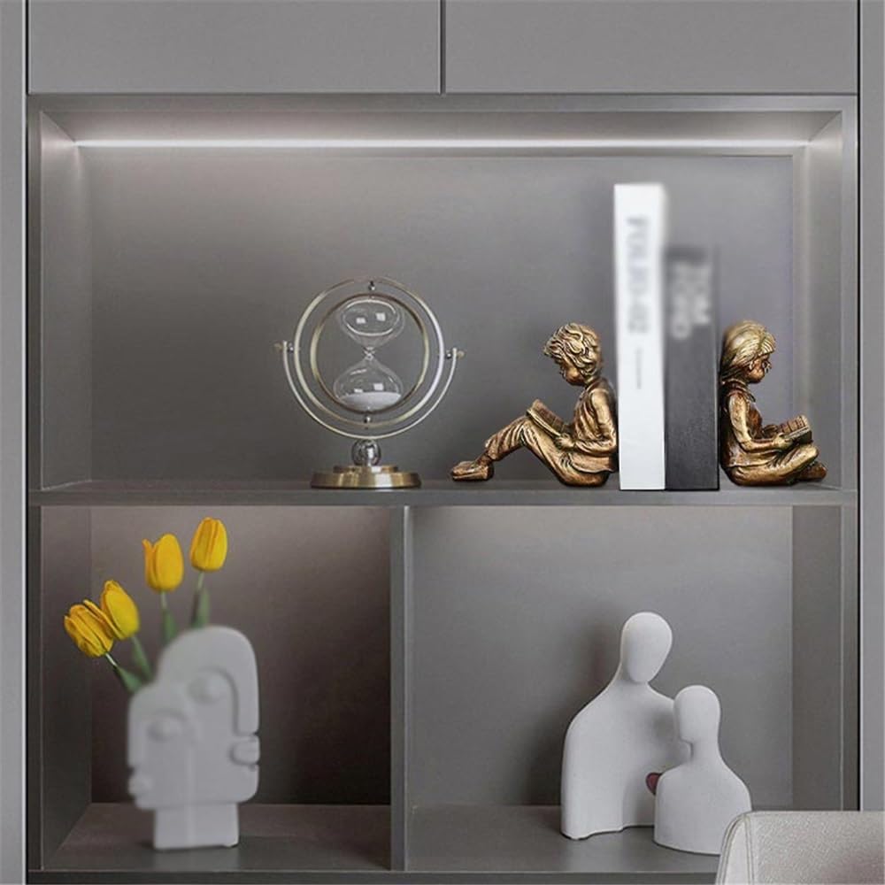 Fermalibri Fermalibri Decorativi for la casa, Statua a Forma di Libro da Lettura, Elegante libreria in Resina, Decorazione for scrivania da Ufficio. Fermalibri per Mensole