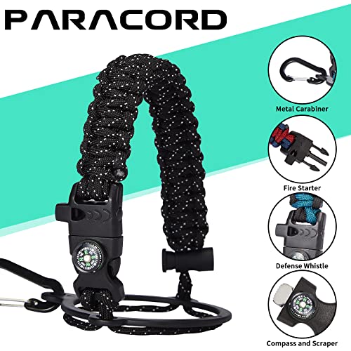 Digjuper Insulated Water Bottle 64Oz - W/Paracord Handle, Straw & Spout Lids, Carrier Bag, Half Gallon Sport Stainless Steel Water Flask Jug, Thermo Mug Double-Wall Vacuum Insulated Water Bottle #TOP3