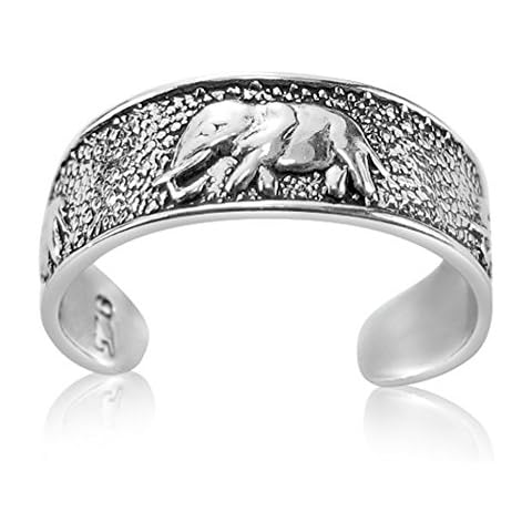 Vivana UK Silver Open Toe Ring Pinkie Ring 925 Sterling Elephant Cover