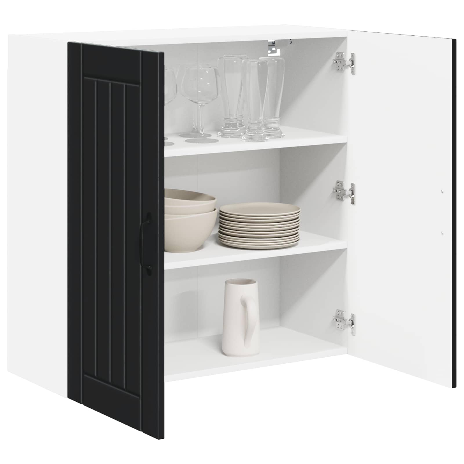 vidaXL Wall Cabinet LUCCA Black 80 x 31 x 80 cm Engineered Wood
