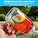 PIEMEET 12 Pack Mason Jar Cups, 16 oz Mason Jars with Handle and Lids, Reusable Glass Mugs, Glass Drinking Jars for Beverages Juice Cocktails Iced Tea Smoothies Party Favors